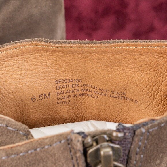 Sofft Wmn Sharnell Low Distress Beige Suede Waterproof Back Lace-up Boots 6.5 - Picture 7 of 8